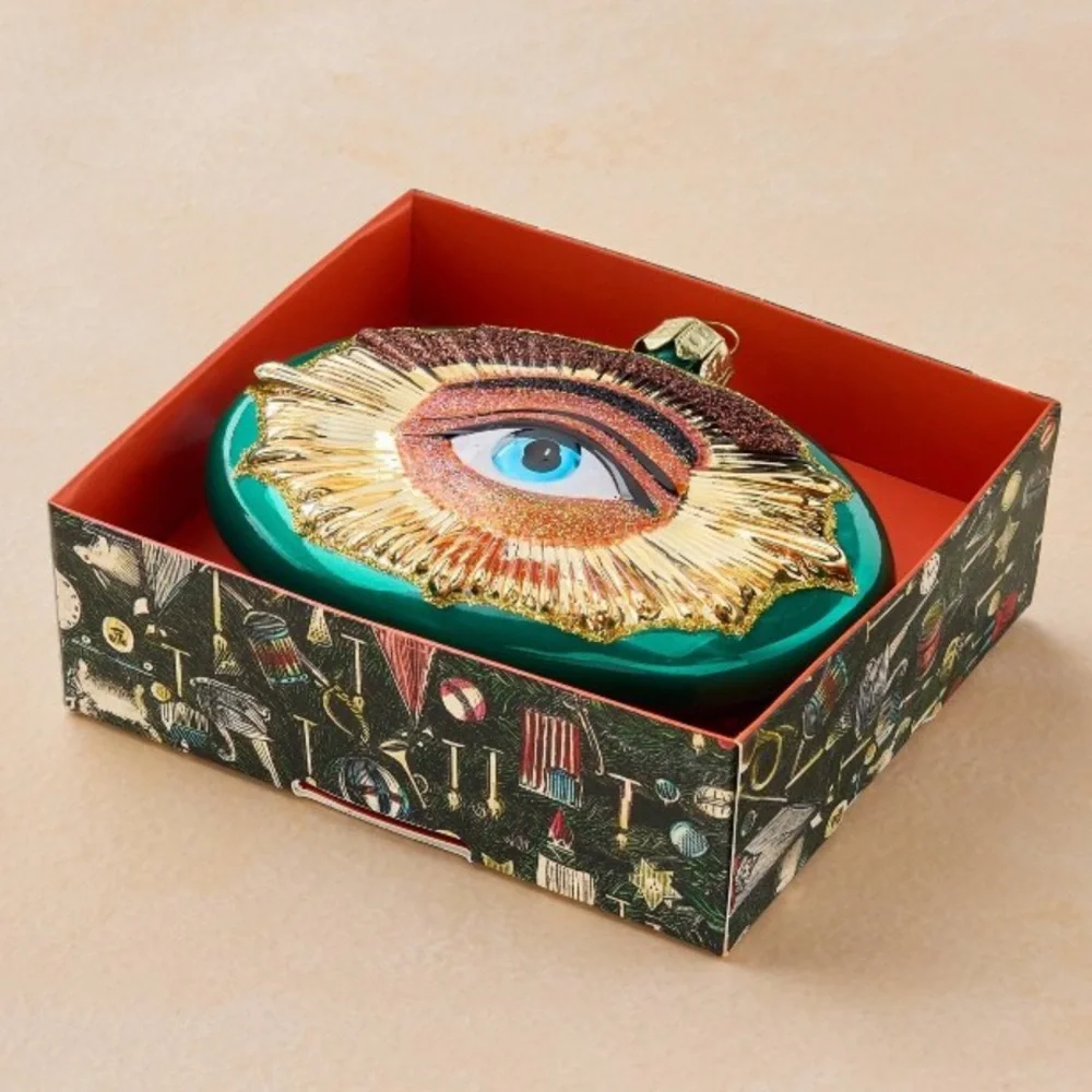 New in Box John Derian x Target Christmas Holiday Glass Eye 👁️ Tree Ornament 🎄 - Picture 3 of 5